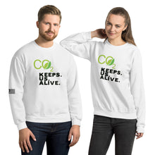 Load image into Gallery viewer, CO2 Keeps. Us. Alive. Men's Sweatshirt