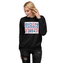 Load image into Gallery viewer, BIDEN HARRIS 2024 Illegals First Women's Sweatshirt