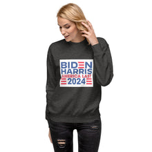 Load image into Gallery viewer, BIDEN HARRIS 2024 America Last Women's Sweatshirt