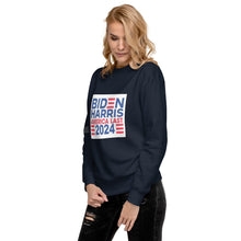 Load image into Gallery viewer, BIDEN HARRIS 2024 America Last Women's Sweatshirt