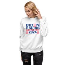Load image into Gallery viewer, BIDEN HARRIS 2024 Illegals First Women's Sweatshirt