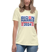 Load image into Gallery viewer, BIDEN HARRIS 2024 Illegals First Women's Relaxed T-Shirt