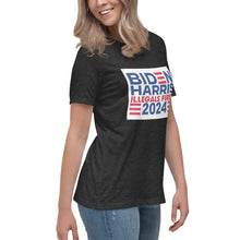 Load image into Gallery viewer, BIDEN HARRIS 2024 Illegals First Women's Relaxed T-Shirt