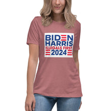 Load image into Gallery viewer, BIDEN HARRIS 2024 Illegals First Women&#39;s Relaxed T-Shirt
