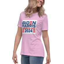 Load image into Gallery viewer, BIDEN HARRIS 2024 America Last Women's Relaxed T-Shirt