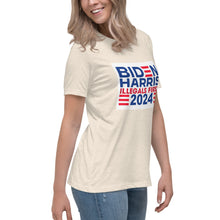 Load image into Gallery viewer, BIDEN HARRIS 2024 Illegals First Women's Relaxed T-Shirt