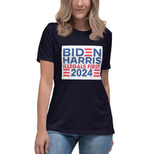 Load image into Gallery viewer, BIDEN HARRIS 2024 Illegals First Women's Relaxed T-Shirt