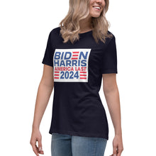 Load image into Gallery viewer, BIDEN HARRIS 2024 America Last Women's Relaxed T-Shirt