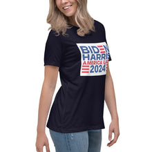 Load image into Gallery viewer, BIDEN HARRIS 2024 America Last Women&#39;s Relaxed T-Shirt
