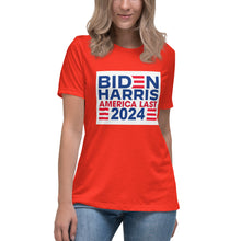 Load image into Gallery viewer, BIDEN HARRIS 2024 America Last Women's Relaxed T-Shirt