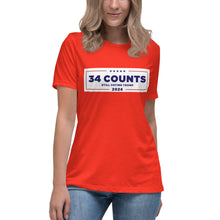 Load image into Gallery viewer, 34 Counts Still Voting for Trump 2024 Women's Relaxed T-Shirt
