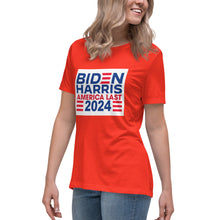 Load image into Gallery viewer, BIDEN HARRIS 2024 America Last Women's Relaxed T-Shirt