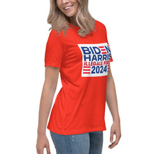 Load image into Gallery viewer, BIDEN HARRIS 2024 Illegals First Women's Relaxed T-Shirt