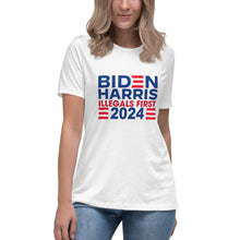 Load image into Gallery viewer, BIDEN HARRIS 2024 Illegals First Women's Relaxed T-Shirt