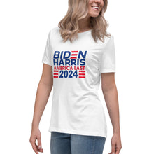 Load image into Gallery viewer, BIDEN HARRIS 2024 America Last Women&#39;s Relaxed T-Shirt
