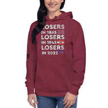 Load image into Gallery viewer, Losers in 1865 Losers in 1945 Losers in 2022 Women's Hoodie