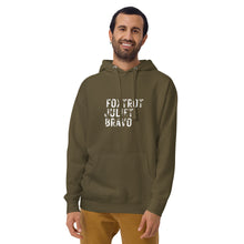 Load image into Gallery viewer, "Foxtrot Juliet Bravo" Hoodie