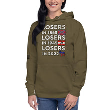 Load image into Gallery viewer, Losers in 1865 Losers in 1945 Losers in 2022 Women's Hoodie