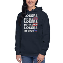 Load image into Gallery viewer, Losers in 1865 Losers in 1945 Losers in 2022 Women's Hoodie