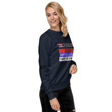 Load image into Gallery viewer, Proud Deplorable Bitter Clinger Threat to Democracy Women's Sweatshirt