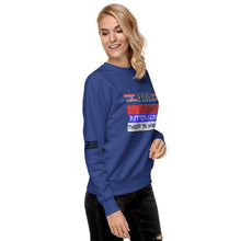 Load image into Gallery viewer, Proud Deplorable Bitter Clinger Threat to Democracy Women's Sweatshirt