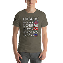 Load image into Gallery viewer, Losers in 1865 Losers in 1945 Losers in 2022 Men's T-shirt