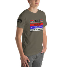 Load image into Gallery viewer, Proud Deplorable Bitter Clinger Threat to Democracy Men's T-shirt