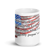 Load image into Gallery viewer, "I Established the Constitution of this Land" White glossy mug