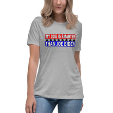 Load image into Gallery viewer, "My Dog is Smarter than Joe Biden" Women's Fashion Fit T-Shirt