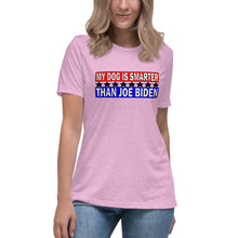Load image into Gallery viewer, "My Dog is Smarter than Joe Biden" Women's Fashion Fit T-Shirt