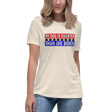 Load image into Gallery viewer, "My Dog is Smarter than Joe Biden" Women's Fashion Fit T-Shirt