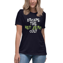 Load image into Gallery viewer, Escape the Net Zero Cult Short Sleeve Women's Fashion Fit T-Shirt