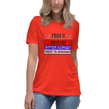 Load image into Gallery viewer, Proud Deplorable Bitter Clinger Threat to Democracy Short Sleeve Women's Fashion Fit T-Shirt