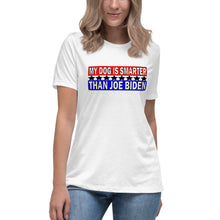 Load image into Gallery viewer, "My Dog is Smarter than Joe Biden" Women's Fashion Fit T-Shirt