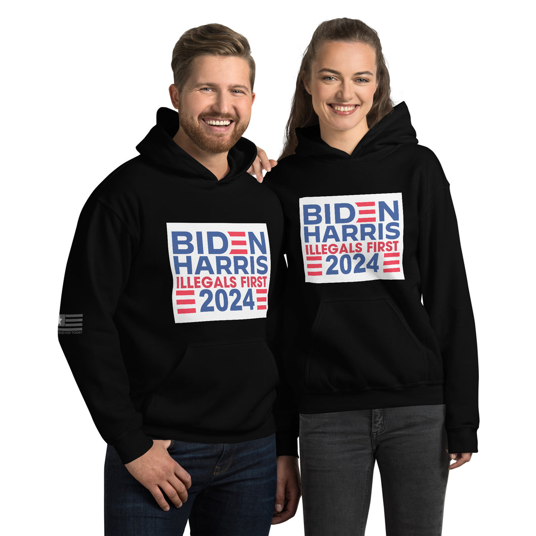 BIDEN HARRIS 2024 Illegals First Women's Hoodie