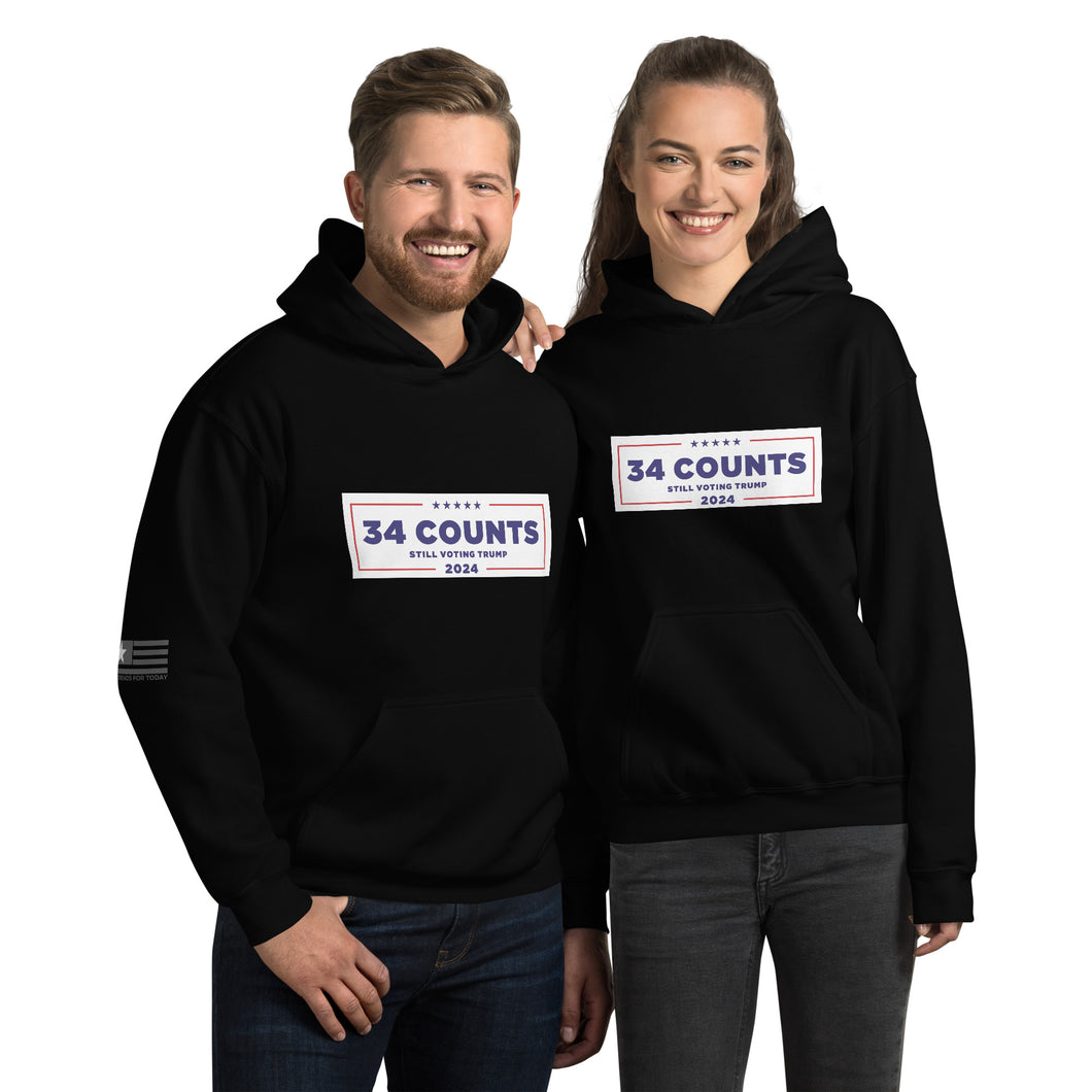 34 Counts Still Voting for Trump 2024 Men's Hoodie