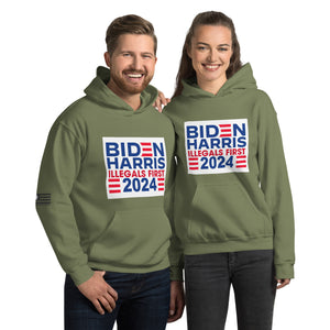 BIDEN HARRIS 2024 Illegals First Women's Hoodie