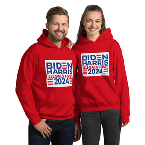 BIDEN HARRIS 2024 Illegals First Women's Hoodie