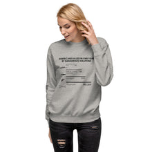 Load image into Gallery viewer, Americans Killed in One Year Women&#39;s Sweatshirt
