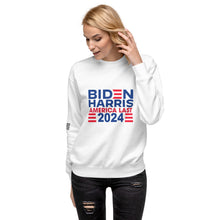 Load image into Gallery viewer, BIDEN HARRIS 2024 America Last Women&#39;s Sweatshirt
