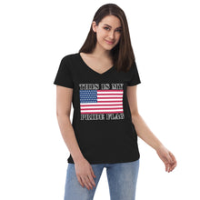 Load image into Gallery viewer, This Is My Pride Flag Women’s recycled V-neck T-shirt
