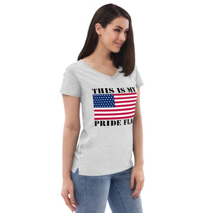 This Is My Pride Flag Women’s recycled V-neck T-shirt