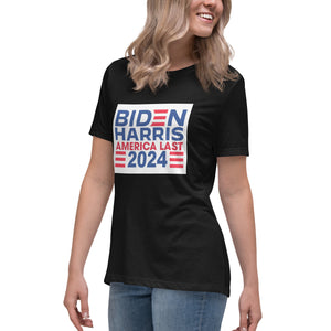 BIDEN HARRIS 2024 America Last Women's Relaxed T-Shirt
