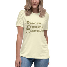 Load image into Gallery viewer, DEI Division Exclusion Indoctrination Women&#39;s Relaxed T-Shirt
