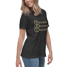 Load image into Gallery viewer, DEI Division Exclusion Indoctrination Women&#39;s Relaxed T-Shirt
