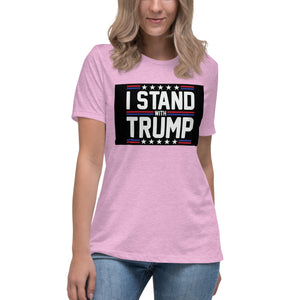 I Stand With Trump Short Sleeve Women's Fashion Fit T-Shirt