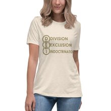 Load image into Gallery viewer, DEI Division Exclusion Indoctrination Women&#39;s Relaxed T-Shirt
