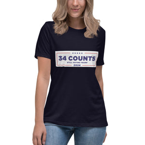 34 Counts Still Voting for Trump Women's Relaxed T-Shirt