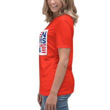 Load image into Gallery viewer, BIDEN HARRIS 2024 America Last Women&#39;s Relaxed T-Shirt
