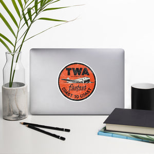 TWA Fastest Coast to Coast Bubble-free stickers